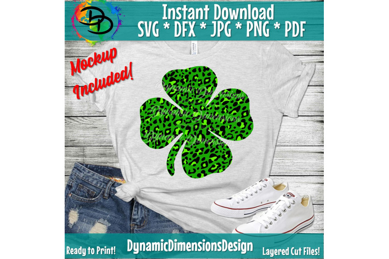 Leopard Print Clover SVG, St. Patrick's Day Cut File, Cute Kid Design ...