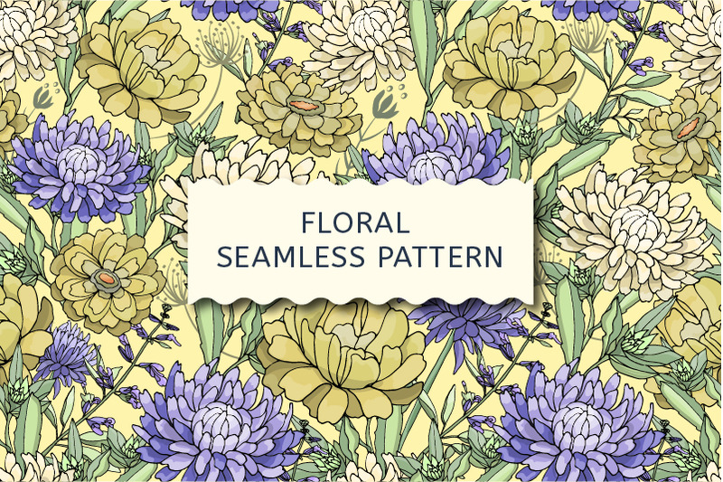 Art floral vector seamless pattern. By KAZZZAK | TheHungryJPEG