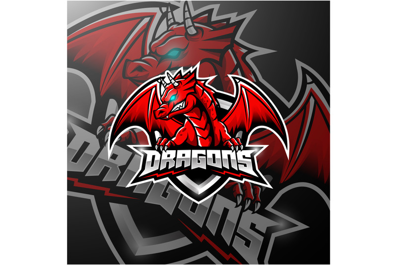 Red dragon esports logo design By Visink | TheHungryJPEG