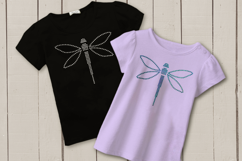 Dragonfly Rhinestone Template | SVG | PNG | DXF By Designed by Geeks