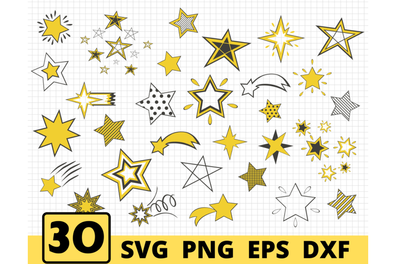 STARS SVG BUNDLE | Stars vector | Stars clipart | Shooting star By ...