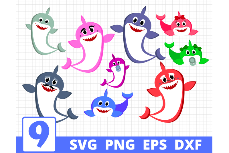 Download SHARK FAMILY SVG BUNDLE | Sharks svg | Baby shark cricut ...