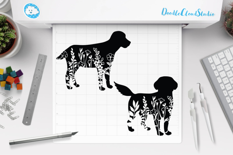 Download Floral Dog SVG, Flower Dog SVG Cut Files, Flower Dog Clipart By Doodle Cloud Studio ...