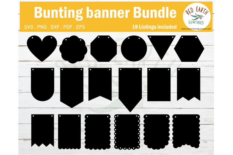 Bunting Banner bundle SVG, Party bunting banner Bundle SVG,DXF,PDF,EPS ...