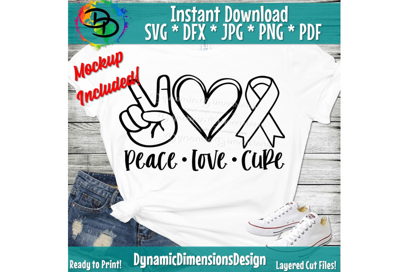 Peace Love Cure svg, Awareness Ribbon svg, Cancer Ribbon, Cancer SVG ...