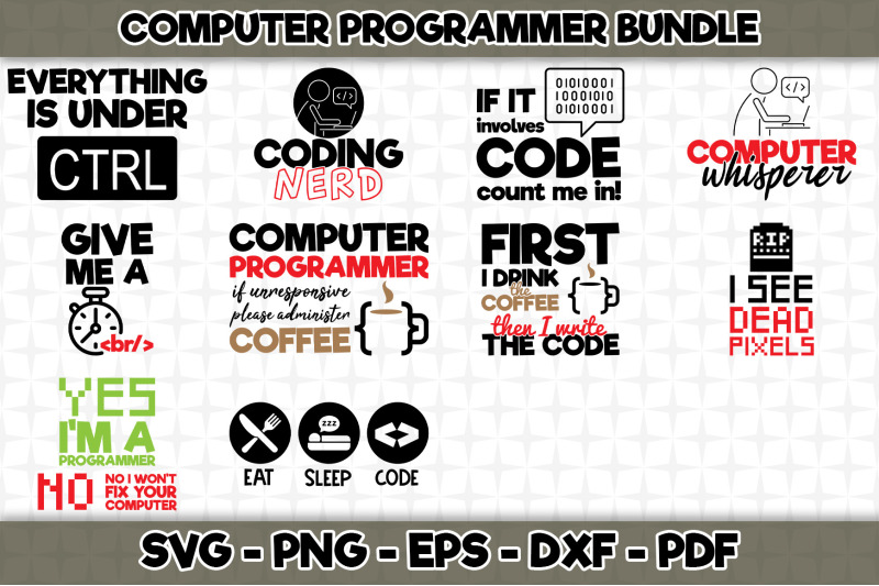 Computer Programmer SVG Bundle - 10 Designs Included By SvgArtsy ...