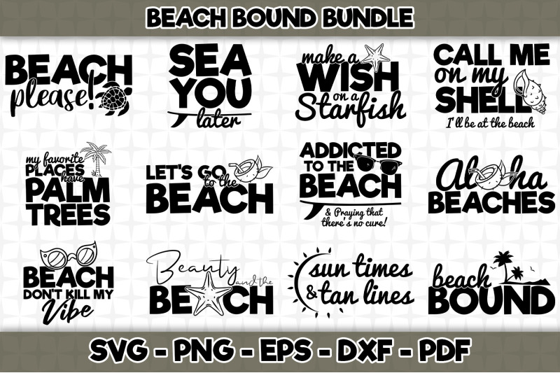 Beach Bound SVG Bundle - 12 Designs Included By SvgArtsy | TheHungryJPEG