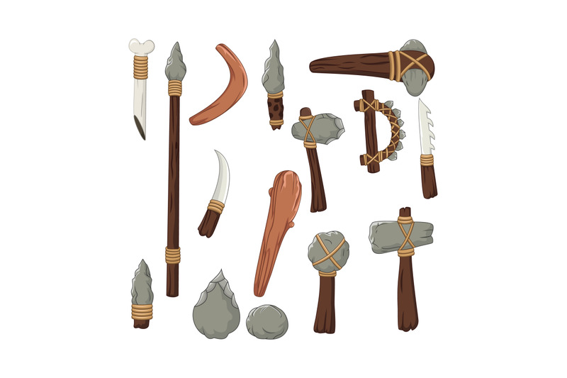 Set tools of prehistoric man By tigatelu | TheHungryJPEG