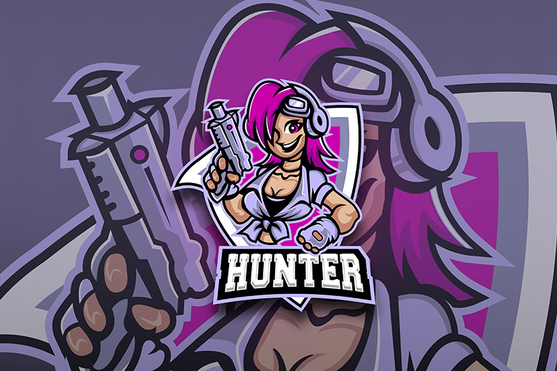 Hunter Esport Logo Template By Azam Graphic Thehungryjpeg Com