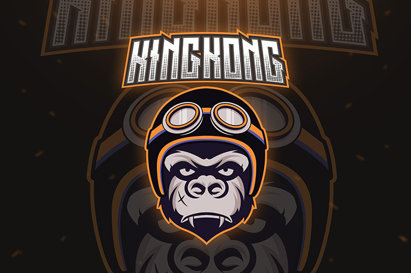 Kingkong Old Esport Logo Template By Azam Graphic Thehungryjpeg Com
