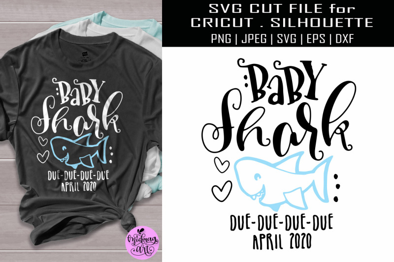 Download Baby shark due april svg, pregnancy shirt svg By Midmagart ...