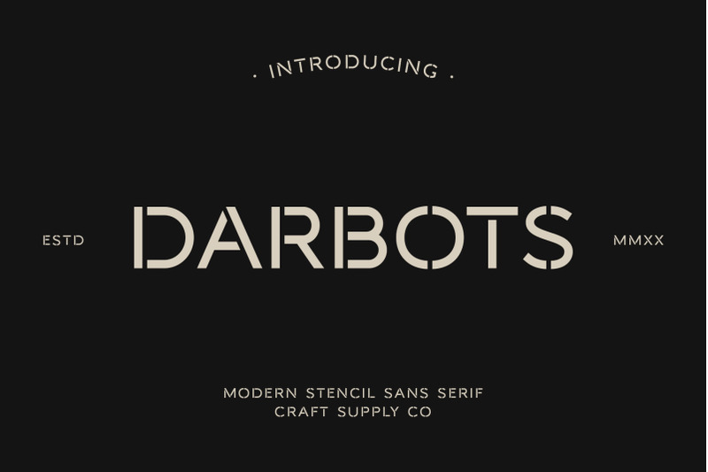 Darbots Modern Stencil Sans Serif By Craft Supply Co Thehungryjpeg Com