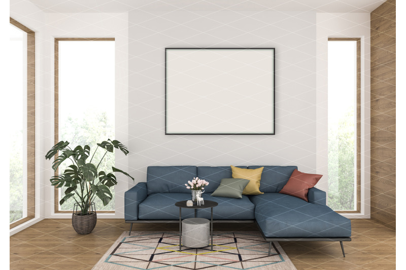 Interior scene - artwork background - frame mockup By Elmil Design ...