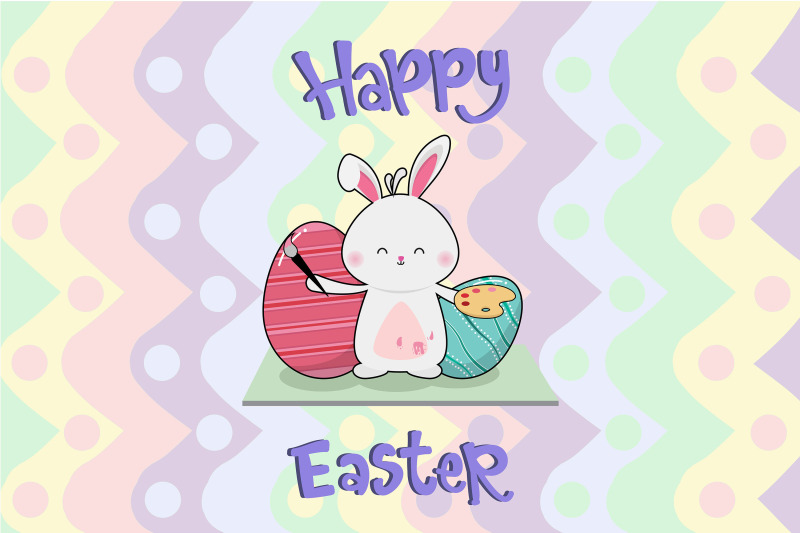 Easter Painting Bunny Egg By Red Sugar Design | TheHungryJPEG