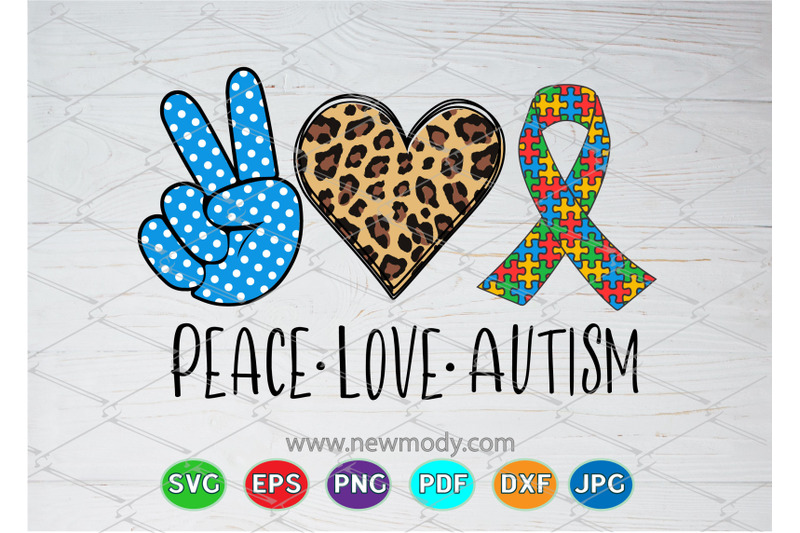 Download Peace love Autism SVG - Autism Awareness Ribbon SVG By ...