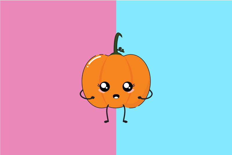 Kawaii Cute Happy Pumpkin By Red Sugar Design | TheHungryJPEG