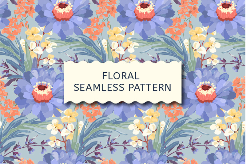 Art floral vector seamless pattern. By KAZZZAK | TheHungryJPEG