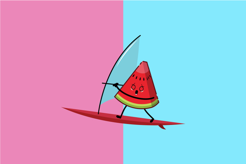 Kawaii Cute Watermelon Art By Red Sugar Design | TheHungryJPEG