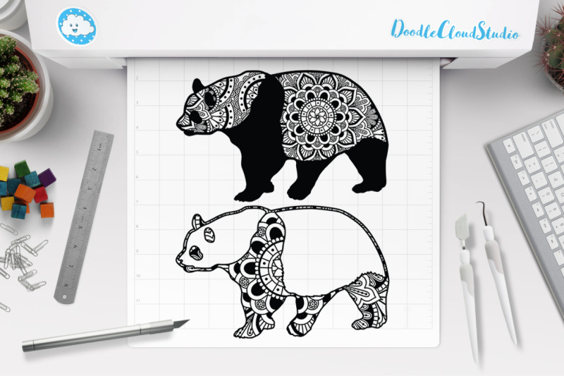 Download Panda Mandala SVG Cut Files, Panda Mandala Clipart By ...