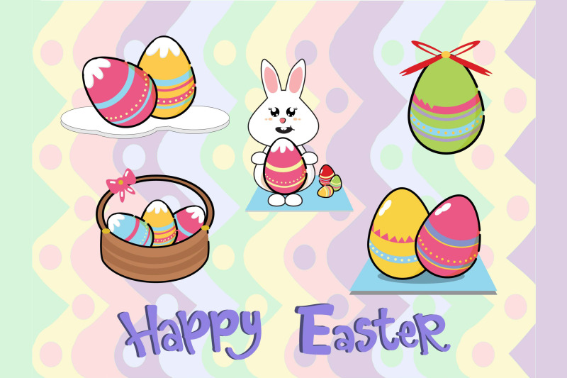 Easter Bunny Egg Illustration Character Bundle By Red Sugar Design ...