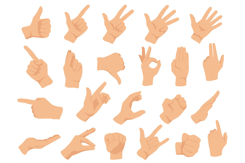 Hand gestures. Vector illustration set, counting fingers By Tartila ...