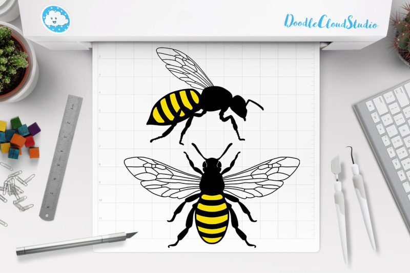 Download Bee SVG, Honey Bee SVG, Insect SVG, Bee Clipart By Doodle ...