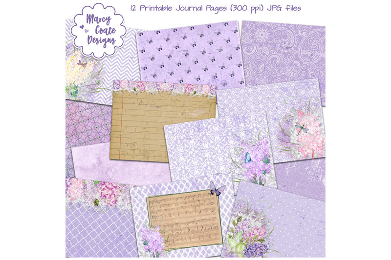Layered Printable journal pages