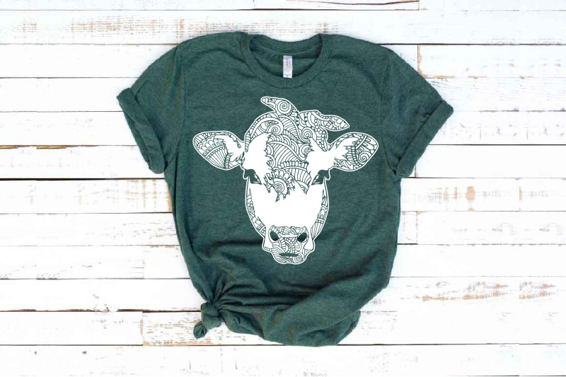 Cow whit bandana mandala svg / zentangle animal Heifer 1724s By ...