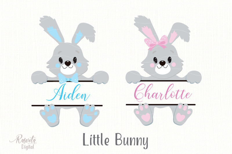 Cute Little Easter Bunny Clipart 1 By RaSveta | TheHungryJPEG