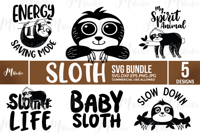 Download Sloth Svg Bundle By MStudio | TheHungryJPEG.com