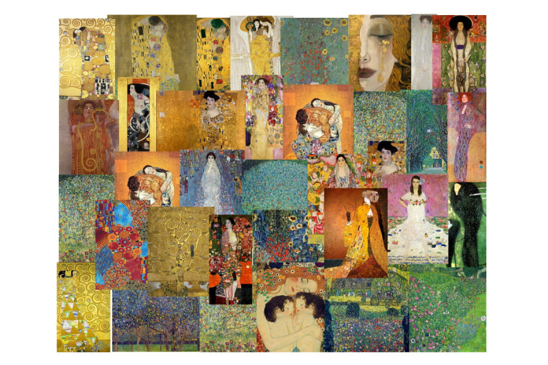 35 Gustav Klimt Vintage Ephemera Bundle Art Images, By Scrapbook Attic
