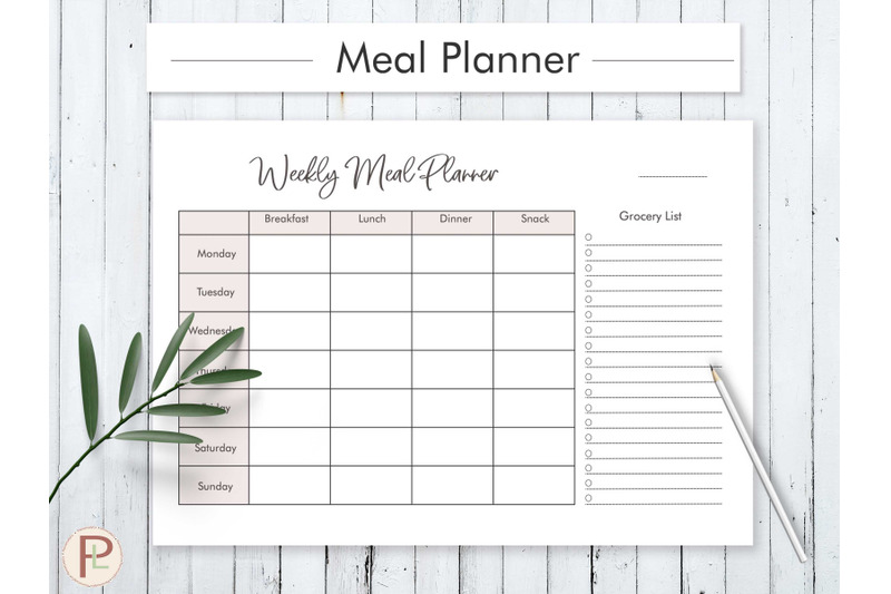 Weekly Meal Planner Printable By HelArtShop | TheHungryJPEG