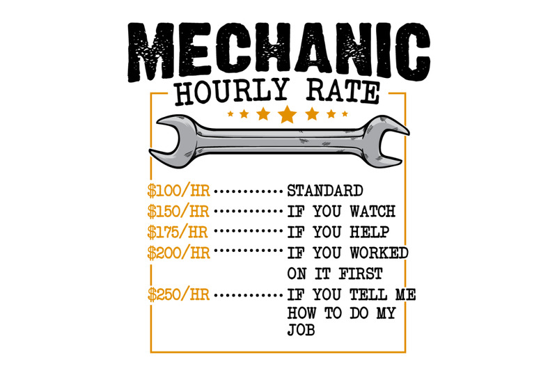 Mechanic Hourly Rate By ariodsgn | TheHungryJPEG.com
