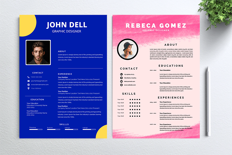 Cv Resume 2 Concept Bundles Mc Vol. 48 By Nabila Graphic 