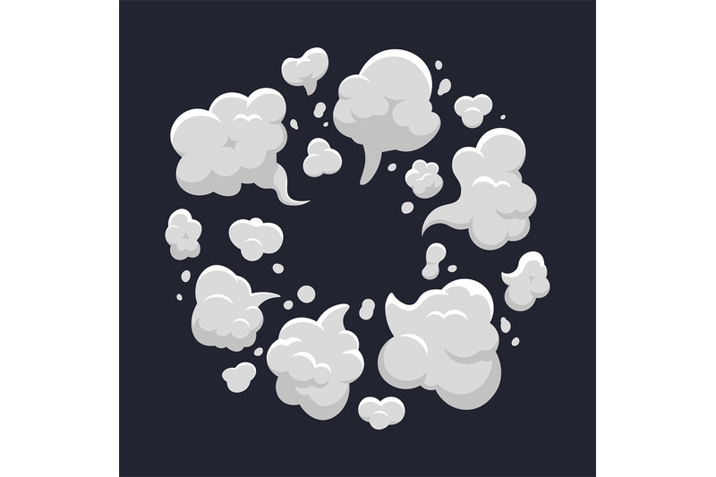 Cartoon dust cloud. Comic dust cloud explosion, steam, smoke cloud exp By  WinWin_artlab | TheHungryJPEG