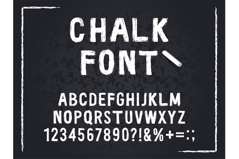 Chalk Font Rough Chalk Hand Drawn Alphabet Abc And Numbers Textured By Winwin Artlab Thehungryjpeg Com