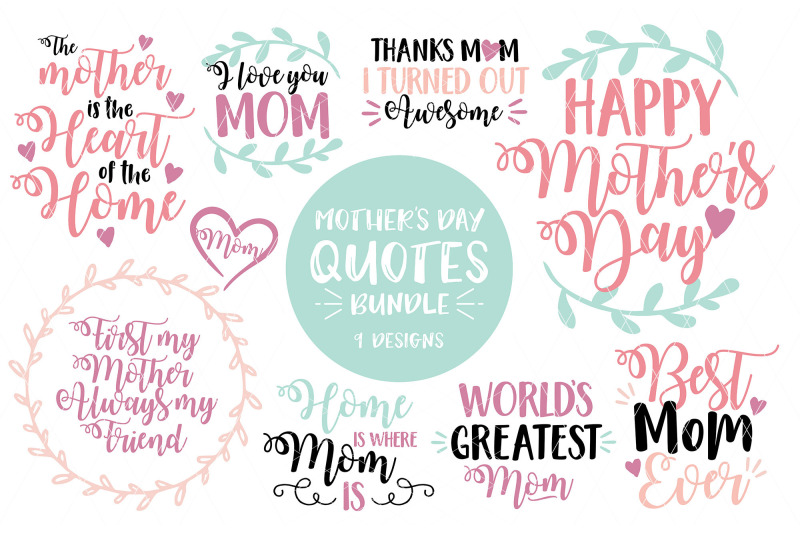 Download Mother's Day Quotes Bundle - SVG - DXF - PNG By ...