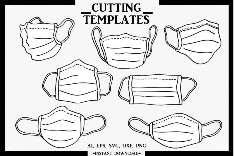 Download Face Mask, Hand Drawn, Silhouette, Cricut, Cut File, DXF ...