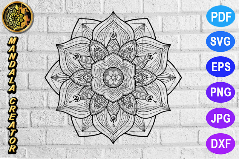 Zentangle Mandala SVG Cut File Monogram Vector Art - 23 By Mandala