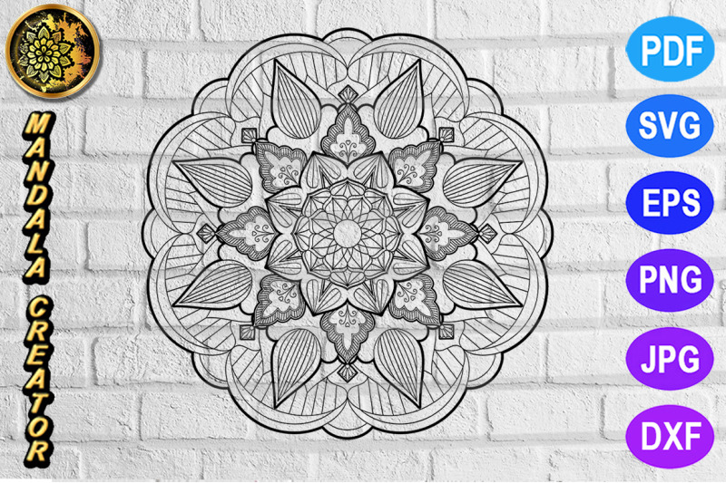 Download Zentangle Mandala SVG Cut File Monogram Vector Art - 24 By Mandala Creator | TheHungryJPEG.com