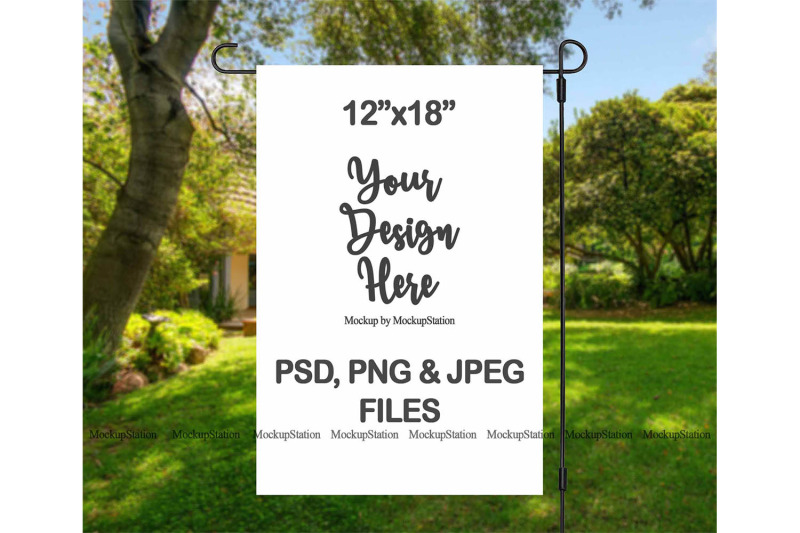 Download Garden Flag Mockup PSD File, Add Your Own Image/Background By MockupStation | TheHungryJPEG.com