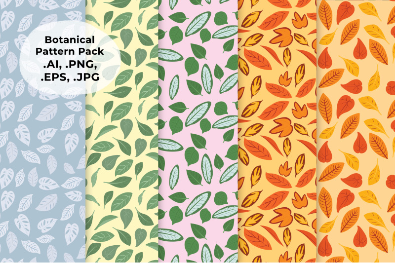 Botanical Pattern Pack By Salfiart | TheHungryJPEG