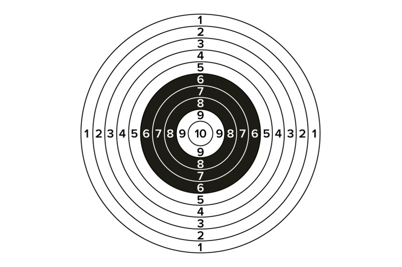 Target Gun Vector. Classic Paper Shooting Target Illustration. For ...