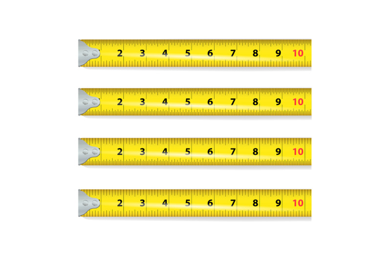 Yellow Measure Tape Vector. Centimeter and Inch. Measure Tool