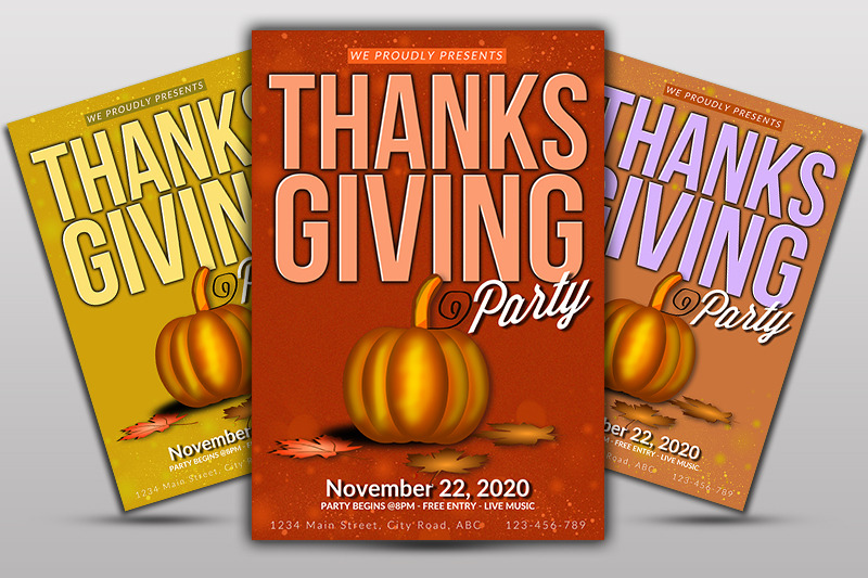 Thanks Giving Event Flyer By Ayme Designs | TheHungryJPEG