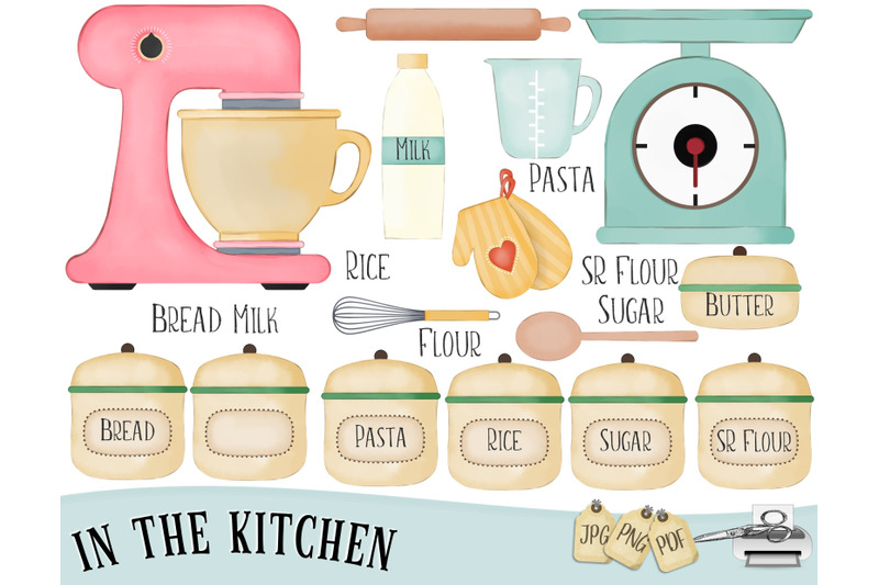 In the Kitchen By Digital Paper Craft | TheHungryJPEG.com