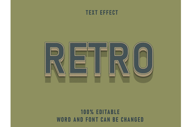Retro Text Effect Editable Font Color Solid Best Style Vintage By Arendxstudio Thehungryjpeg Com