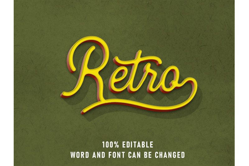 Retro Text Effect Editable Font Color With Paper Texture Style Vintage By Arendxstudio Thehungryjpeg Com