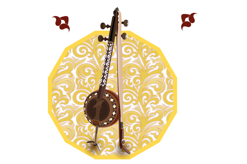 Azerbaijani musical instrument kamancha By DrawDreamer | TheHungryJPEG