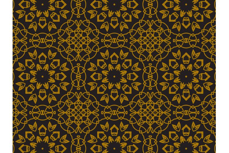 Pattern Gold Blooming flower By Silkymilky | TheHungryJPEG